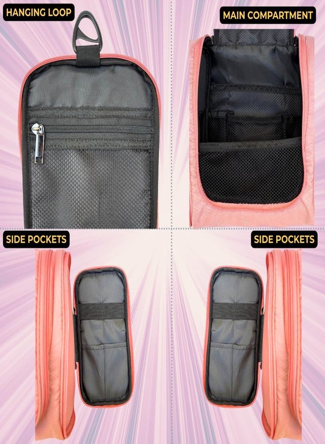 Outer Woods Travel Toiletry Bag - Waterproof Hanging Organizer with Multiple Compartments | Unisex Cosmetic, Makeup, Medical or Kids Kit | Ideal for Trips, Gym, Camping - 3 Month Warranty (Peach) - Image 5